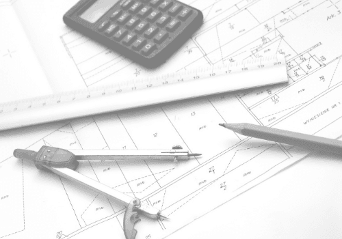 Bauplan mit Zirkel und Lineal